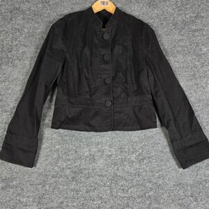Express‎ Black Button Front Cropped Jacket Women Size 12